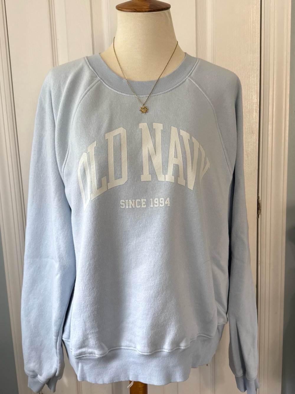 Old Navy Light Blue Crewneck Sweatshirt with White Logo